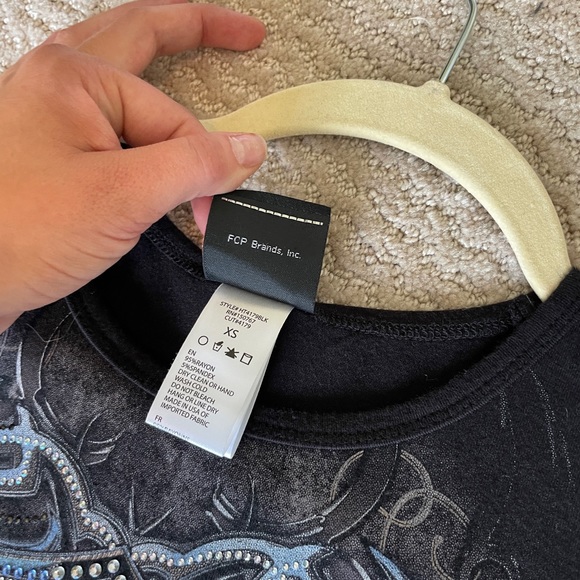 Sexy Women’s Harley Davidson Short Sleeve Shirt Lace Up Rhinestones Size XS - Picture 5 of 5